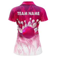 Load image into Gallery viewer, Pink Bowling Shirt For Women Couple Bowling Jersey Team Custom Bowling Polo Shirt BDT341