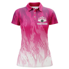 Load image into Gallery viewer, Pink Bowling Shirt For Women Couple Bowling Jersey Team Custom Bowling Polo Shirt BDT341