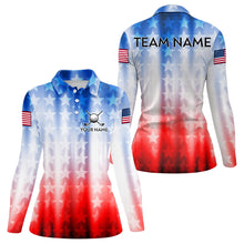 Load image into Gallery viewer, Patriotic Golf Polo Shirt for Men Women Custom Golf Shirts Red and Blue Golf Apparel MMG44
