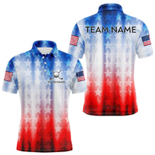 Load image into Gallery viewer, Patriotic Golf Polo Shirt for Men Women Custom Golf Shirts Red and Blue Golf Apparel MMG44