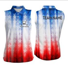 Load image into Gallery viewer, Patriotic Golf Polo Shirt for Men Women Custom Golf Shirts Red and Blue Golf Apparel MMG44