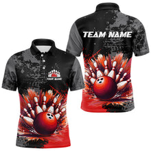 Load image into Gallery viewer, Custom Red Bowling Shirts for Men Women Team Bowling Polo and Quarter Zip for Bowler MBL75