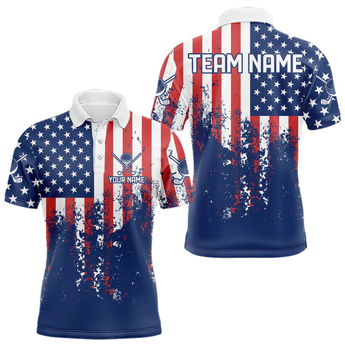 Custom Patriotic Golf Polo Shirts for Men Women Team Golf Shirts Personalized MMG48