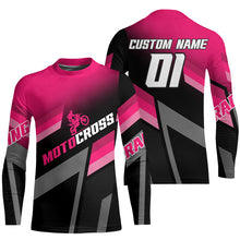 Load image into Gallery viewer, Motocross Racing Dirt Bike Jersey Pink Upf30+ Motorcycle Shirt For Kid Men Women XM317