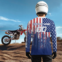 Load image into Gallery viewer, American Flag Motocross Jersey Custom Patriotic Dirt Bike Shirt for Kid Men Women XM332
