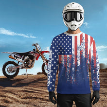 Load image into Gallery viewer, American Flag Motocross Jersey Custom Patriotic Dirt Bike Shirt for Kid Men Women XM332