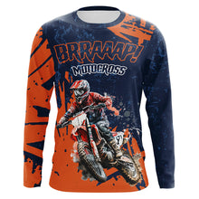 Load image into Gallery viewer, Personalized Motocross Jersey Men Kid UPF30+ Orange Dirt Bike Shirt Extreme Brap Off-Road MX Racing XM14