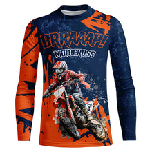 Load image into Gallery viewer, Personalized Motocross Jersey Men Kid UPF30+ Orange Dirt Bike Shirt Extreme Brap Off-Road MX Racing XM14