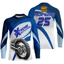 Load image into Gallery viewer, Motocross Jersey Blue UPF30+ Dirt Bike Racing shirt Off-Road Adult Kid Motorcycle XM17