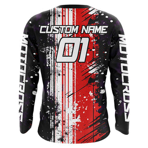 Motocross Racing Jersey Upf30+ Dirt Bike Jersey Motorcycle Off-Road Shirt Red XM312