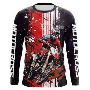 Motocross Racing Jersey Upf30+ Dirt Bike Jersey Motorcycle Off-Road Shirt Red XM312