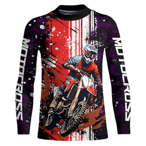 Motocross Racing Jersey Upf30+ Dirt Bike Jersey Motorcycle Off-Road Shirt Red XM312