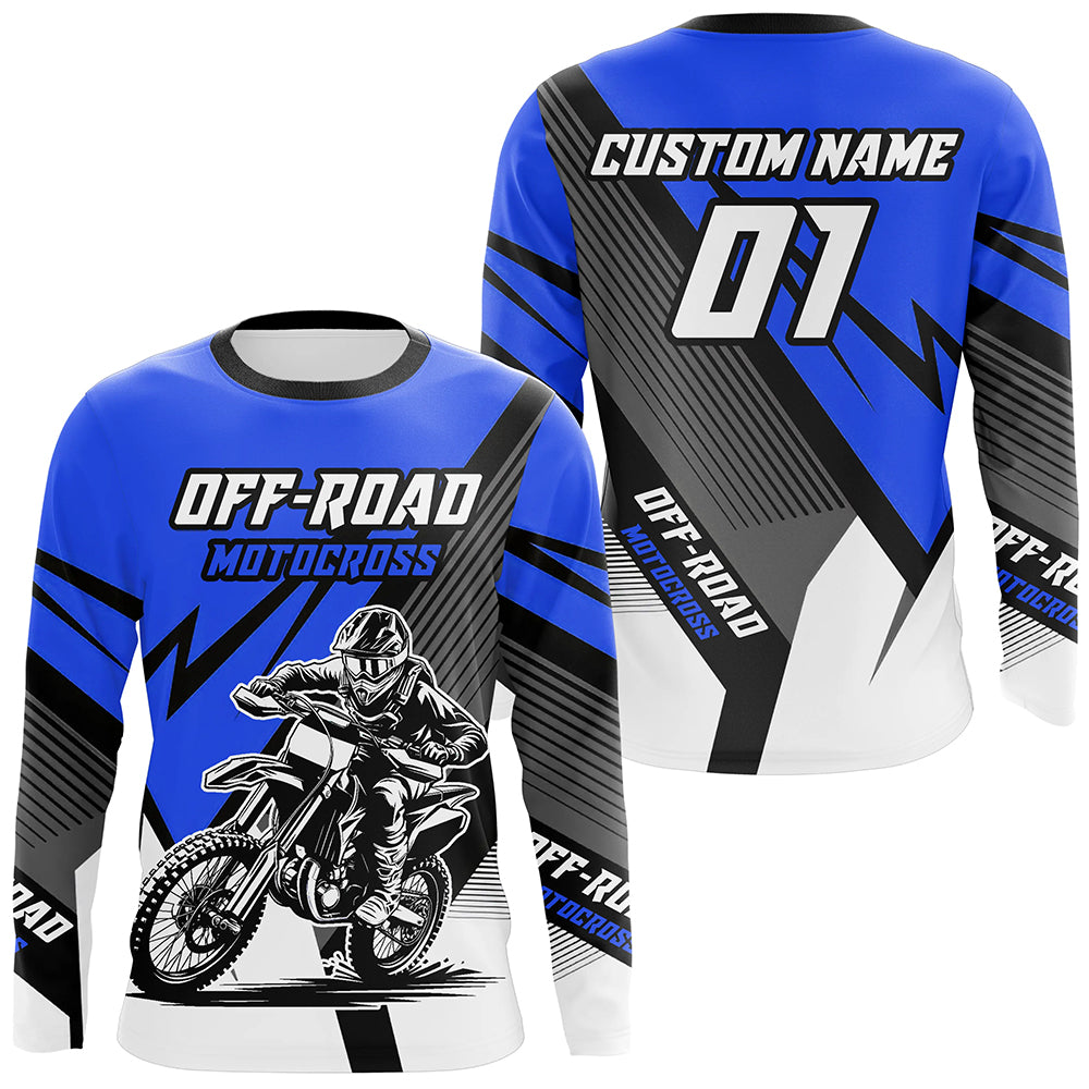 Blue Motocross Racing Off-road Jersey For Men Kid Dirt Bike Riding Shirt Women XM302