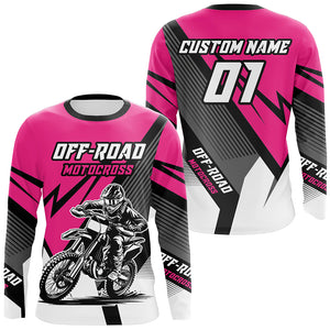 Pink Motocross Racing Off-road Jersey For Men Kid Dirt Bike Riding Shirt Women XM302