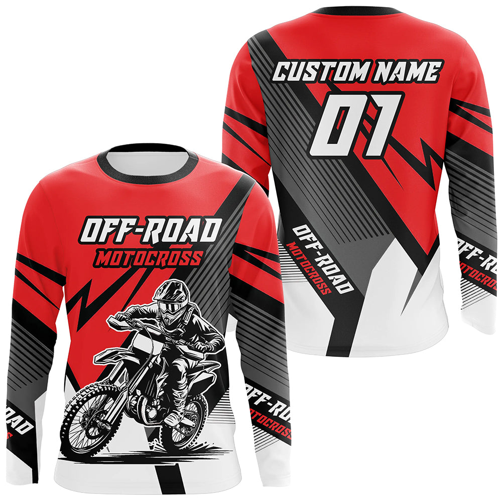 Red Motocross Racing Off-road Jersey For Men Kid Dirt Bike Riding Shirt Women XM302