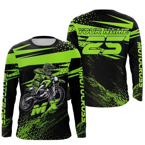 Green Motocross Racing Jersey Upf30+ Dirt Bike Shirt Motorcycle Off-Road MX Jersey XM290