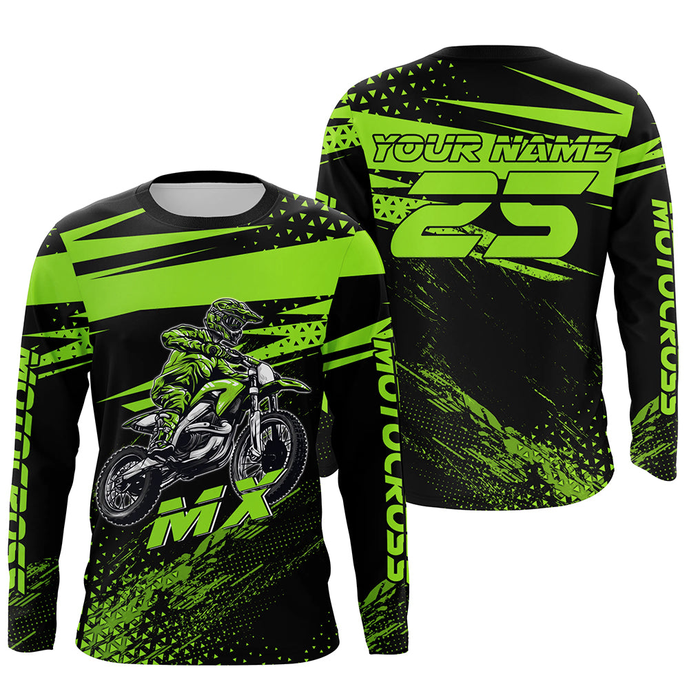 Green Motocross Racing Jersey Upf30+ Dirt Bike Shirt Motorcycle Off-Road MX Jersey XM290