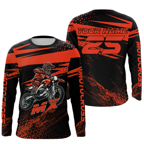 Red Motocross Racing Jersey Upf30+ Dirt Bike Shirt Motorcycle Off-Road MX Jersey XM290