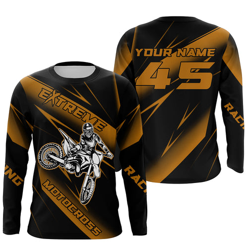 Motocross Racing Jersey Orange Upf30+ Dirt Bike Shirt Motorcycle Off-Road Jersey XM293