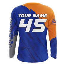 Load image into Gallery viewer, Personalized Motocross Jersey UPF30+ Dirt Bike Off-Road Kid Men Women Motocross Shirt Orange Blue XM18