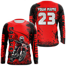 Load image into Gallery viewer, Red Motocross Jersey Custom Dirt Bike Shirt Upf30+ Kid Men Women Off-road Racing Shirt XM309