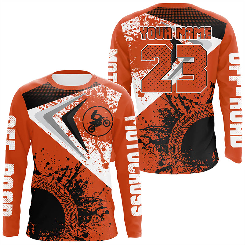 Motocross Jersey Orange Custom Dirt Bike Shirt For Kid Men Women Off-road Racing Shirt XM311