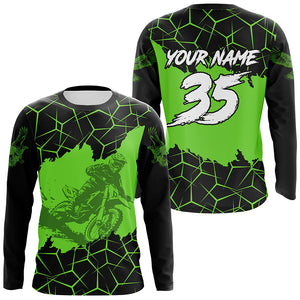 Motocross Jersey Custom Dirt Bike Green Motorcycle Shirt for Kid Men Women XM325