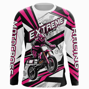 Pink Dirt Bike Racing Jersey Upf30+ Motocross Shirt Men Kid Women Off-Road Jersey XM279