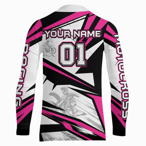 Pink Dirt Bike Racing Jersey Upf30+ Motocross Shirt Men Kid Women Off-Road Jersey XM279