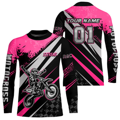Dirt Bike MX Racing Jersey Pink Upf30+ Motocross Shirt Women Kid Off-Road Shirt XM280