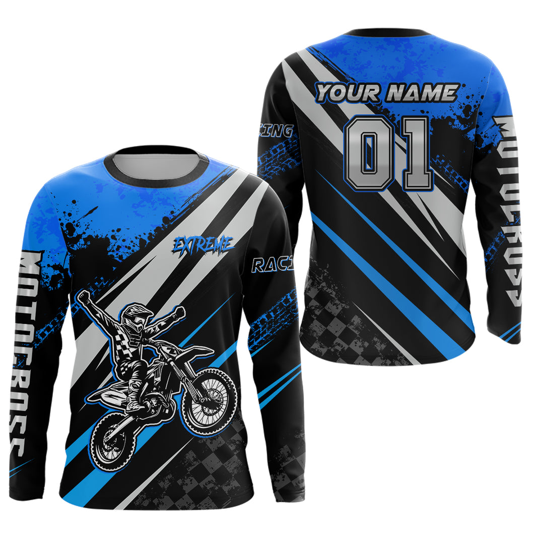 Dirt Bike MX Racing Jersey Blue Upf30+ Motocross Shirt Women Kid Off-Road Shirt XM280