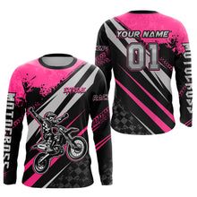 Load image into Gallery viewer, Dirt Bike MX Racing Jersey Pink Upf30+ Motocross Shirt Women Kid Off-Road Shirt XM280