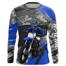 Load image into Gallery viewer, Motocross Racing Jersey Blue Upf30+ Dirt Bike Off-Road Shirt Motorcycle Kid Men Women XM282