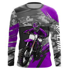 Load image into Gallery viewer, Motocross Racing Jersey Purple Upf30+ Dirt Bike Off-Road Shirt Motorcycle Kid Men Women XM282