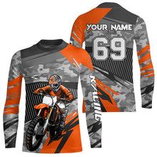 Load image into Gallery viewer, Motocross Racing Jersey Orange Upf30+ Dirt Bike Off-Road Shirt Motorcycle Kid Men Women XM282