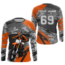 Load image into Gallery viewer, Motocross Racing Jersey Orange Upf30+ Dirt Bike Off-Road Shirt Motorcycle Kid Men Women XM282