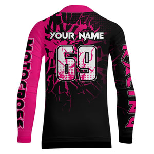 Pink Motocross Shirt Dirt Bike Jersey Women Kid Men Upf30+ Custom Jersey Off-Road XM283