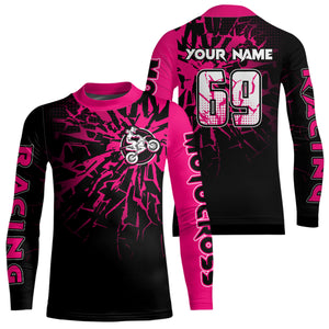 Pink Motocross Shirt Dirt Bike Jersey Women Kid Men Upf30+ Custom Jersey Off-Road XM283