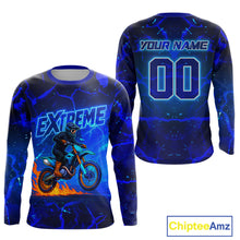 Load image into Gallery viewer, Lightning Motocross Jersey Blue Dirt Bike Shirt Men Kid Women Youth Off Road Shirt XM384