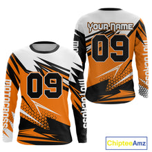 Load image into Gallery viewer, Black&amp;Orange Motocross Jersey Custom Dirt Bike Jersey Men Kid Women Off Road Jersey XM362