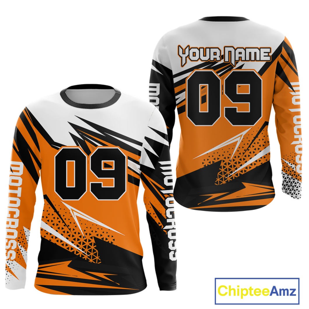 Black&Orange Motocross Jersey Custom Dirt Bike Jersey Men Kid Women Off Road Jersey XM362