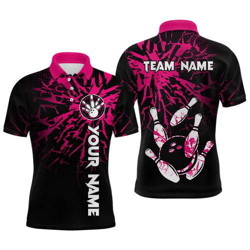 Custom Pink Bowling Shirts Funny Bowling Jersey for Men Women Team Polo&1/4 Zip MBL44