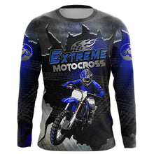 Load image into Gallery viewer, Blue Motocross Racing Jersey Upf30+ Dirt Bike Shirt Youth Men Women Kid  Off-Road XM284