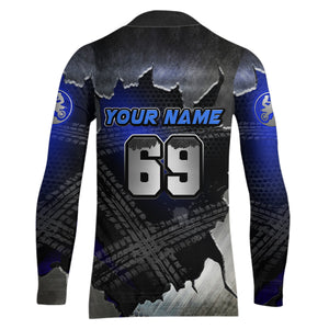Blue Motocross Racing Jersey Upf30+ Dirt Bike Shirt Youth Men Women Kid  Off-Road XM284