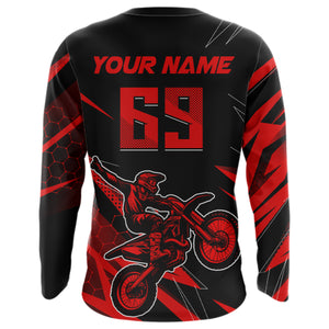 Motocross Jersey Kid Men Women Upf30+ Red Racing Dirt Bike Shirt Off-Road Motorcycle XM286