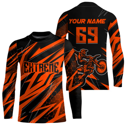 Motocross Jersey Kid Men Women Upf30+ Orange Racing Dirt Bike Shirt Off-Road Motorcycle XM286