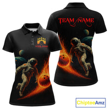 Load image into Gallery viewer, Astronaut Bowling Shirts for Women Men Team Custom Galaxy Bowling Polo and 1/4 Zip MBL171