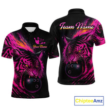 Load image into Gallery viewer, Pink Tiger Bowling Shirts for Men Women Team Bowling Polo &amp; Quarter Zip Shirts MBL150