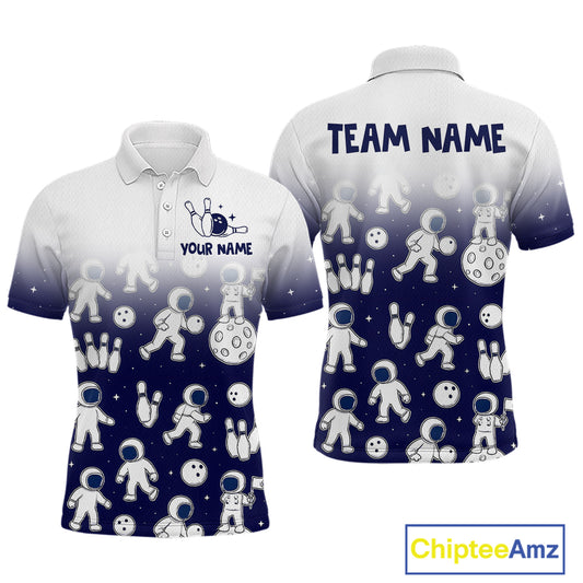 Astronaut Bowling Shirts for Men Women Team Bowling Polo & Quarter Zip Shirts MBL153