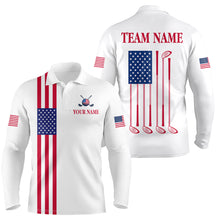 Load image into Gallery viewer, American Flag Golf Polo Shirt Custom Patriotic Golf Shirts for Men Women Team MMG46